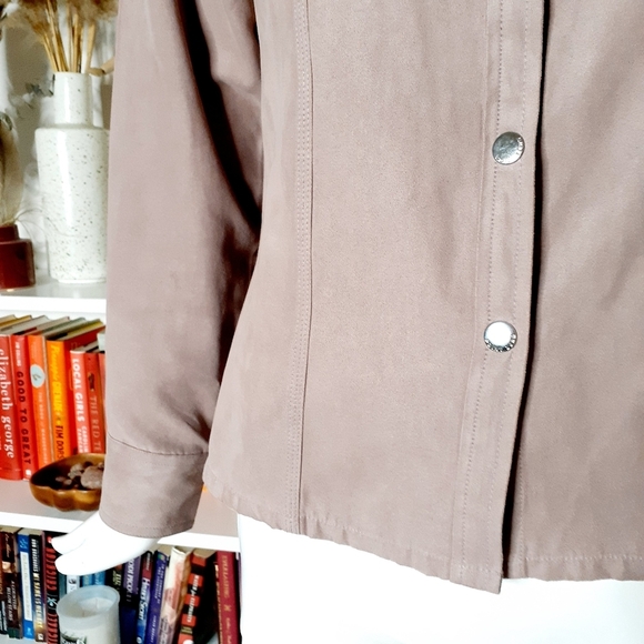 Point Zero Nicole Benisti Women's Silver Button Long Sleeve Pocket Tops P1908 - Picture 8 of 13